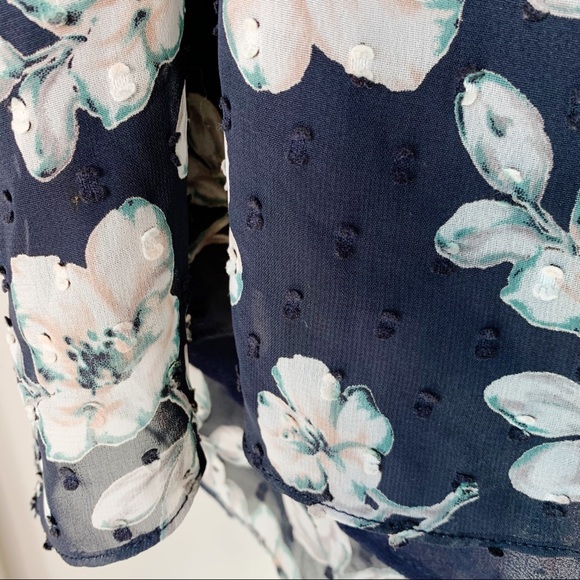 Aqua short sleeve cold shoulder tie front blouse - Picture 2 of 11